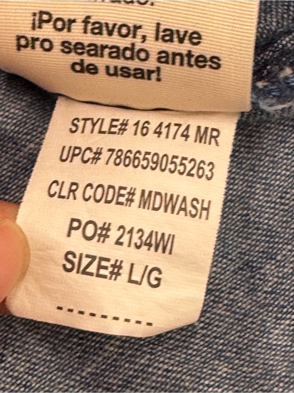 Jordache Vintage Snap Front Womans Denim Long Sleeve Shirt Size Large - Picture 8 of 8